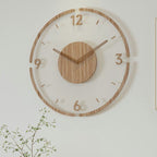 Soreviana Silent Wall Clock in Real Wood, 35 cm Nordic Decor