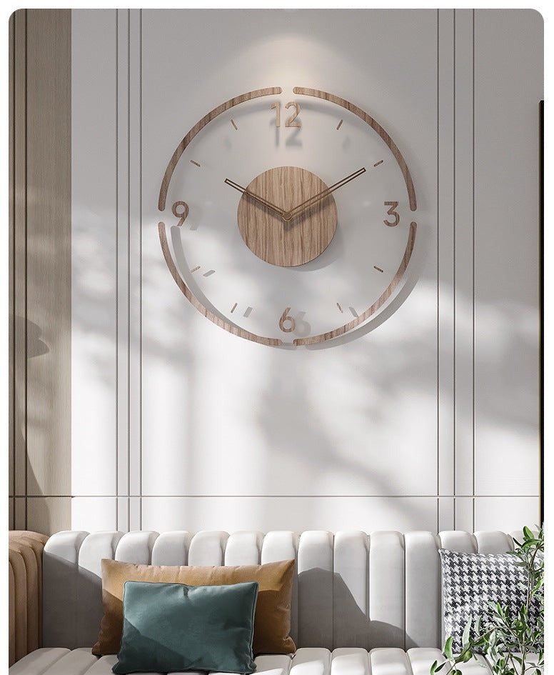 Soreviana Silent Wall Clock in Real Wood, 35 cm Nordic Decor