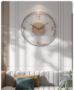 Soreviana Silent Wall Clock in Real Wood, 35 cm Nordic Decor