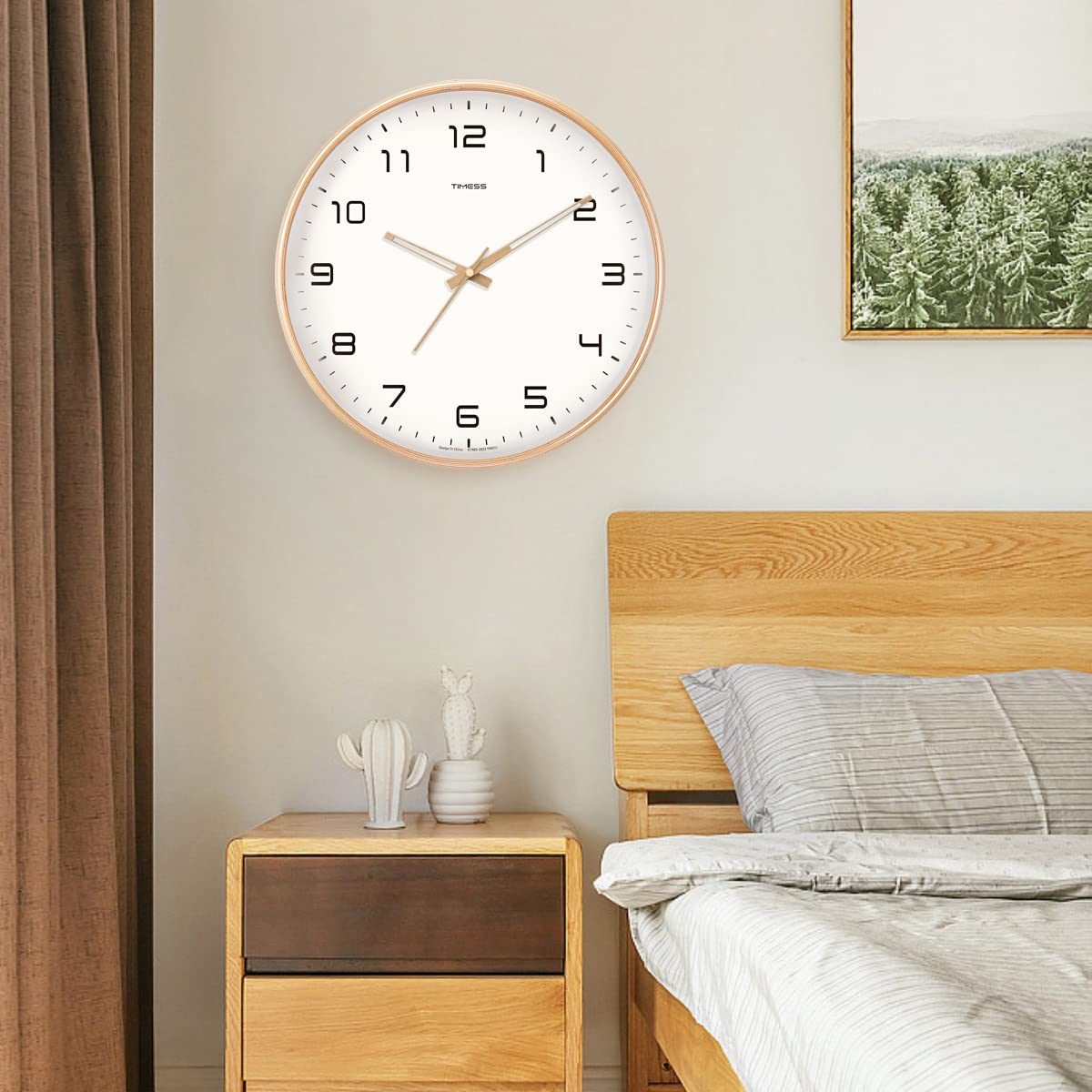 Soreviana Elegant Solid Wood Analog Wall Clock for Home Decor
